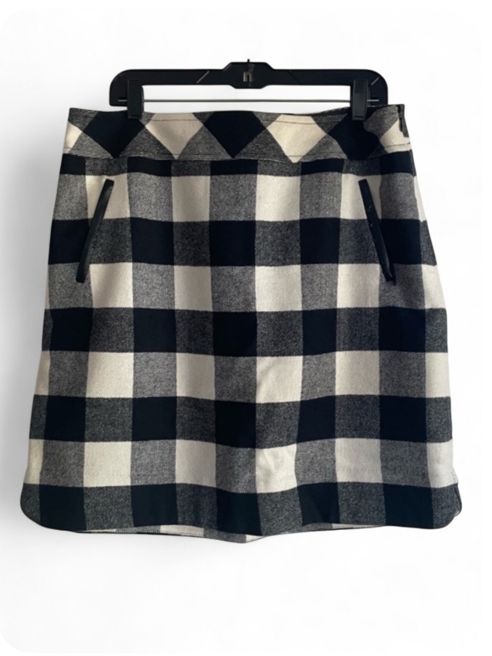 Talbots Black and White Plaid Mini Skirt Size 14